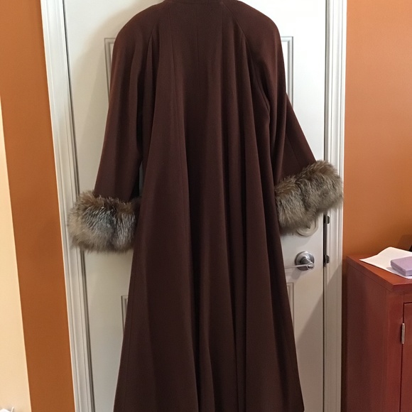Vintage Holt Renfrew Swing Coat | Cashmere Wool | Fox Fur Cuffs | `Tall - Picture 2 of 2